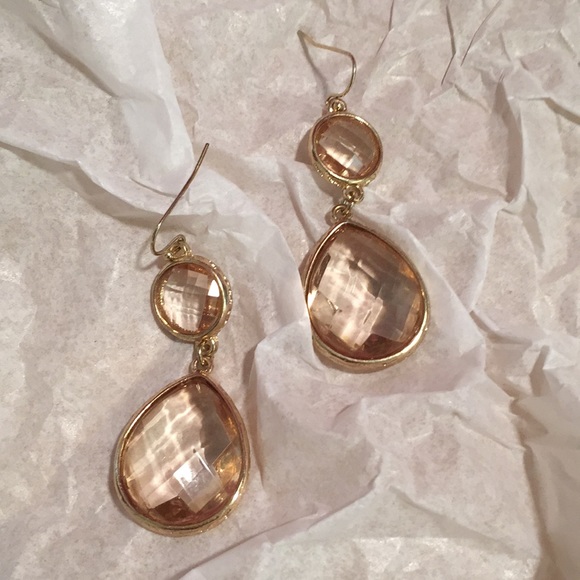 Gold Tone Drop Earrings - Picture 4 of 5